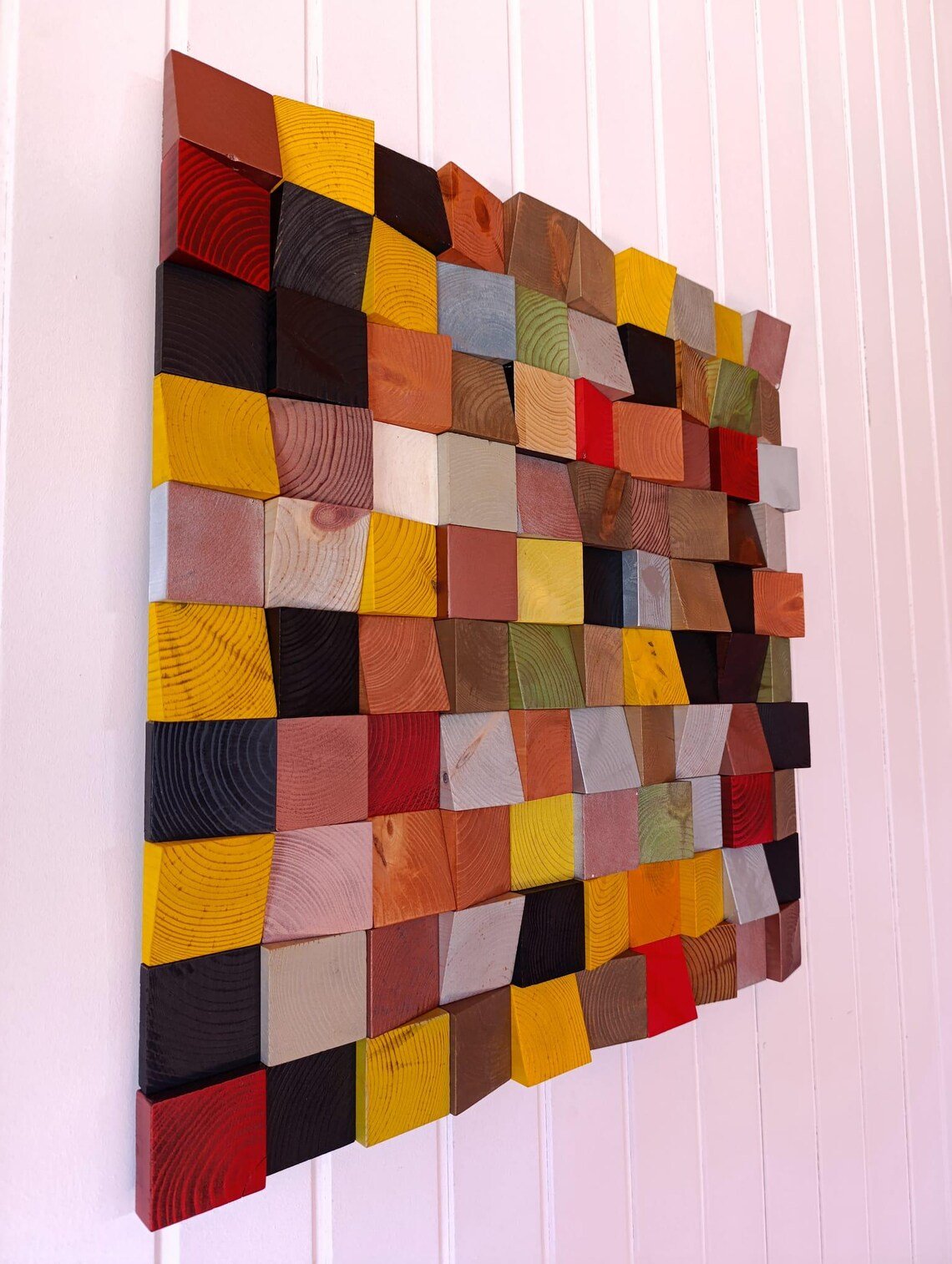Arte de madera multicolor, Decoración del hogar - Imagen 2
