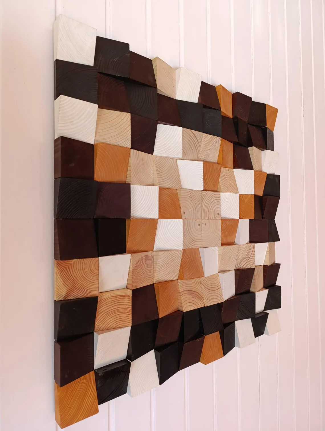 Arte de madera natural, mosaico de madera rústica - Imagen 5