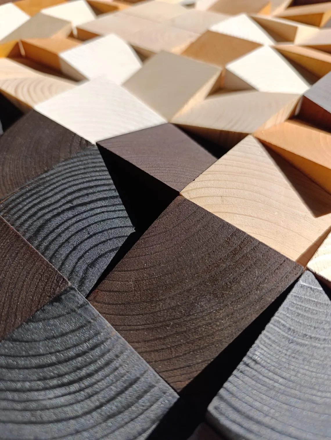 Arte de madera natural, mosaico de madera rústica - Imagen 4