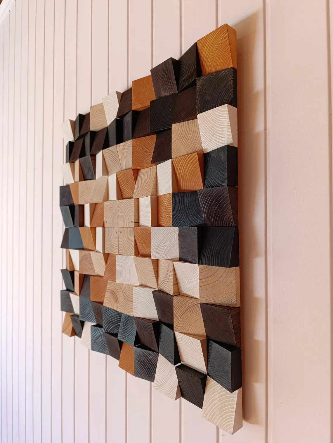 Arte de madera natural, mosaico de madera rústica - Imagen 7