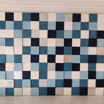 Arte de pared de madera azul