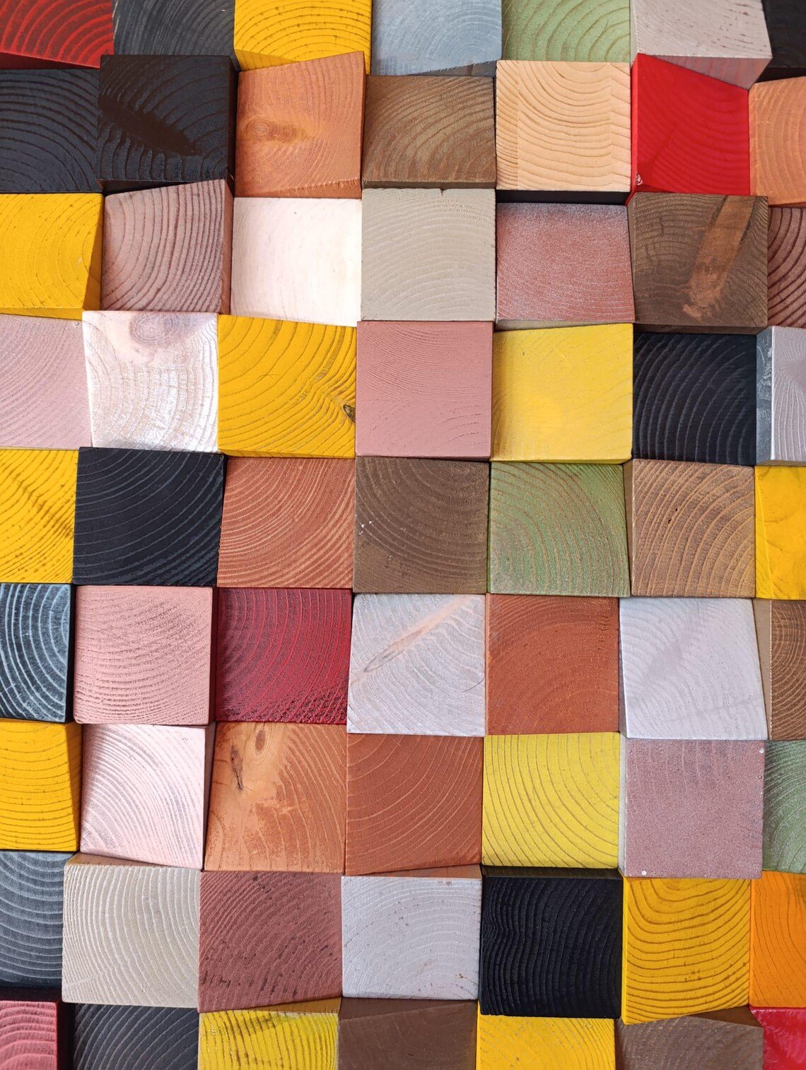 Arte de madera multicolor, Decoración del hogar - Imagen 3