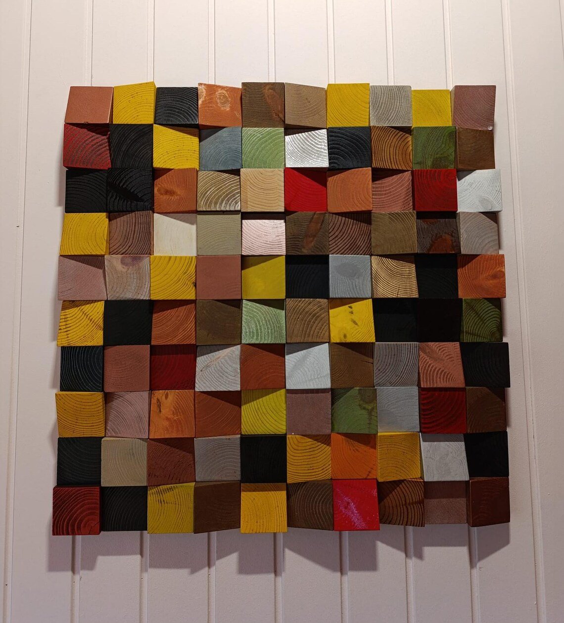 Arte de madera multicolor, Decoración del hogar - Imagen 4