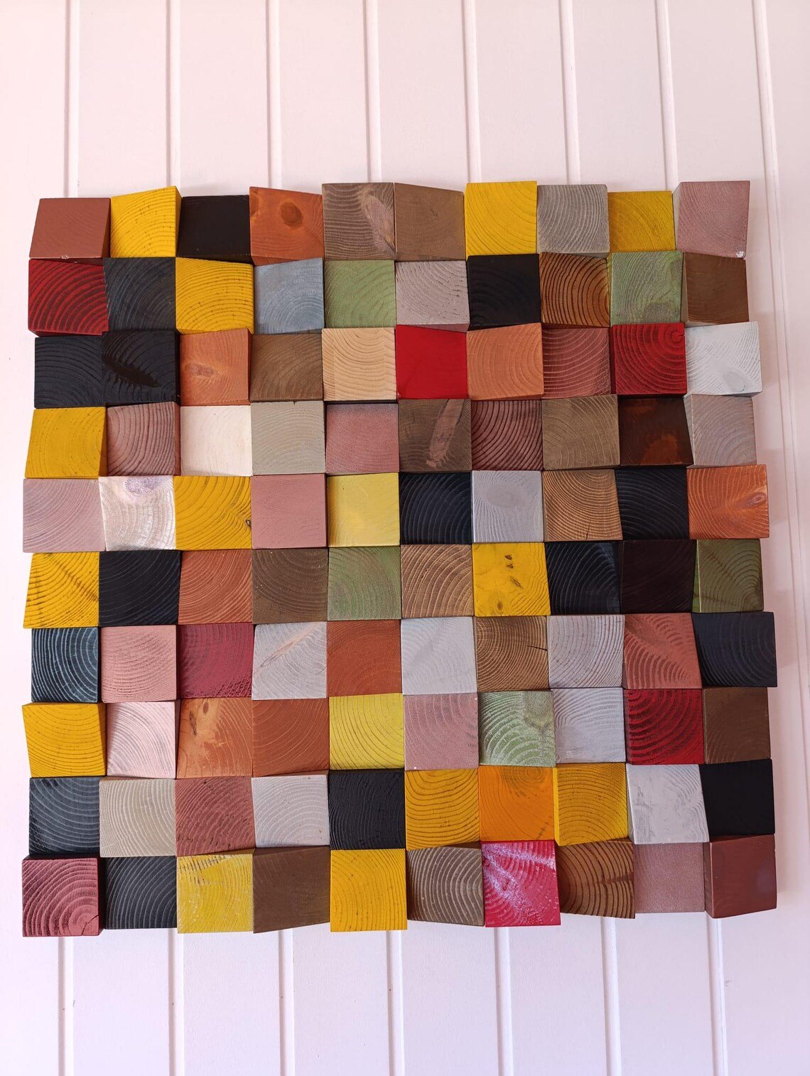 Arte de madera multicolor, Decoración del hogar - Imagen 5