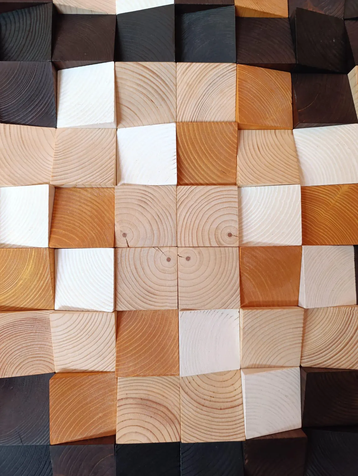 Arte de madera natural, mosaico de madera rústica - Imagen 6