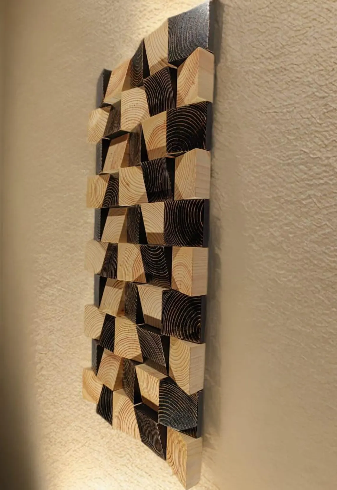 Escultura colgante de pared de madera moderna - Imagen 5