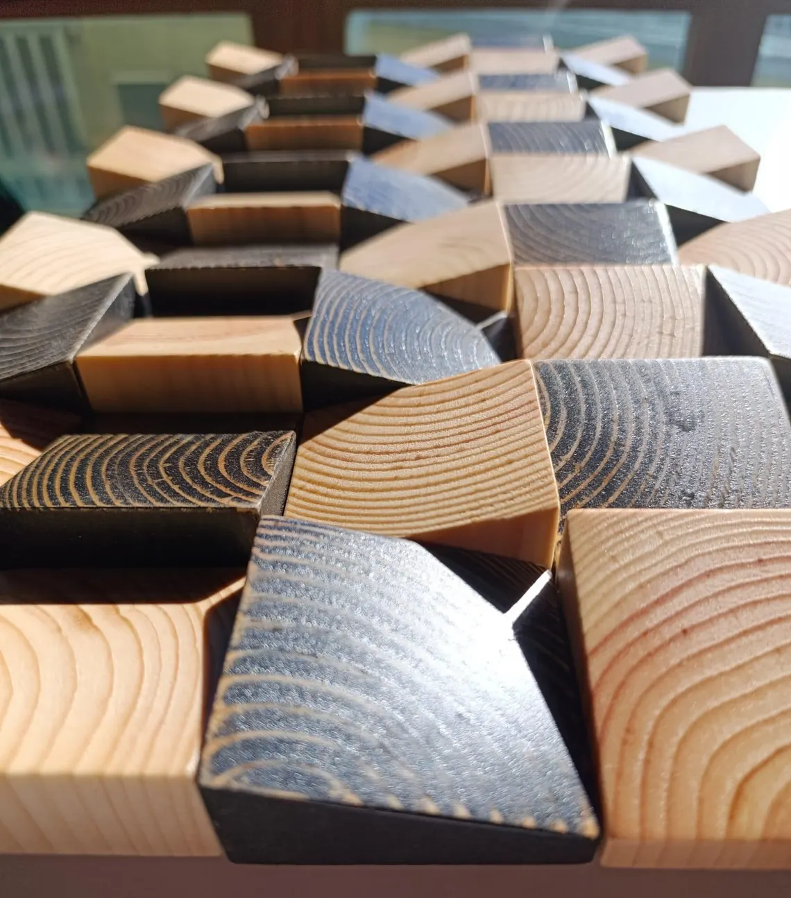 Escultura colgante de pared de madera moderna - Imagen 6