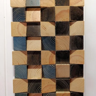 Escultura colgante de pared de madera moderna