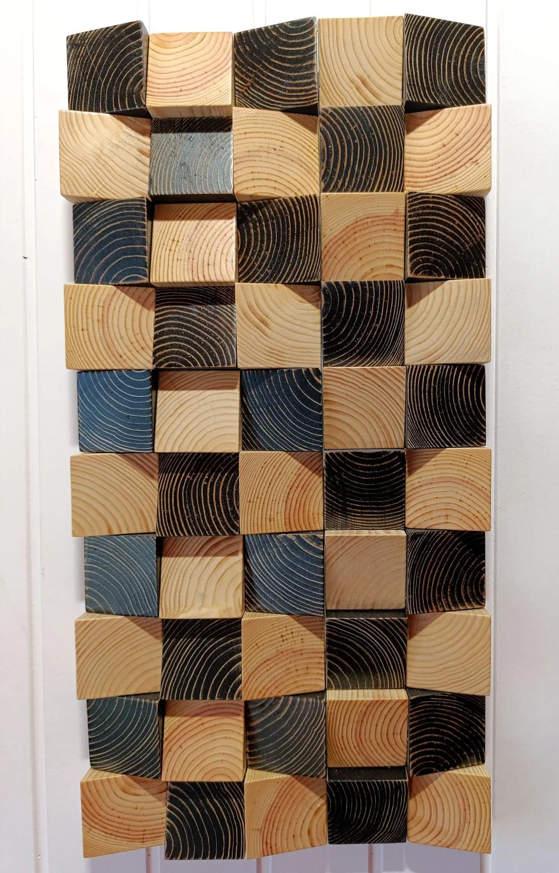 Escultura colgante de pared de madera moderna