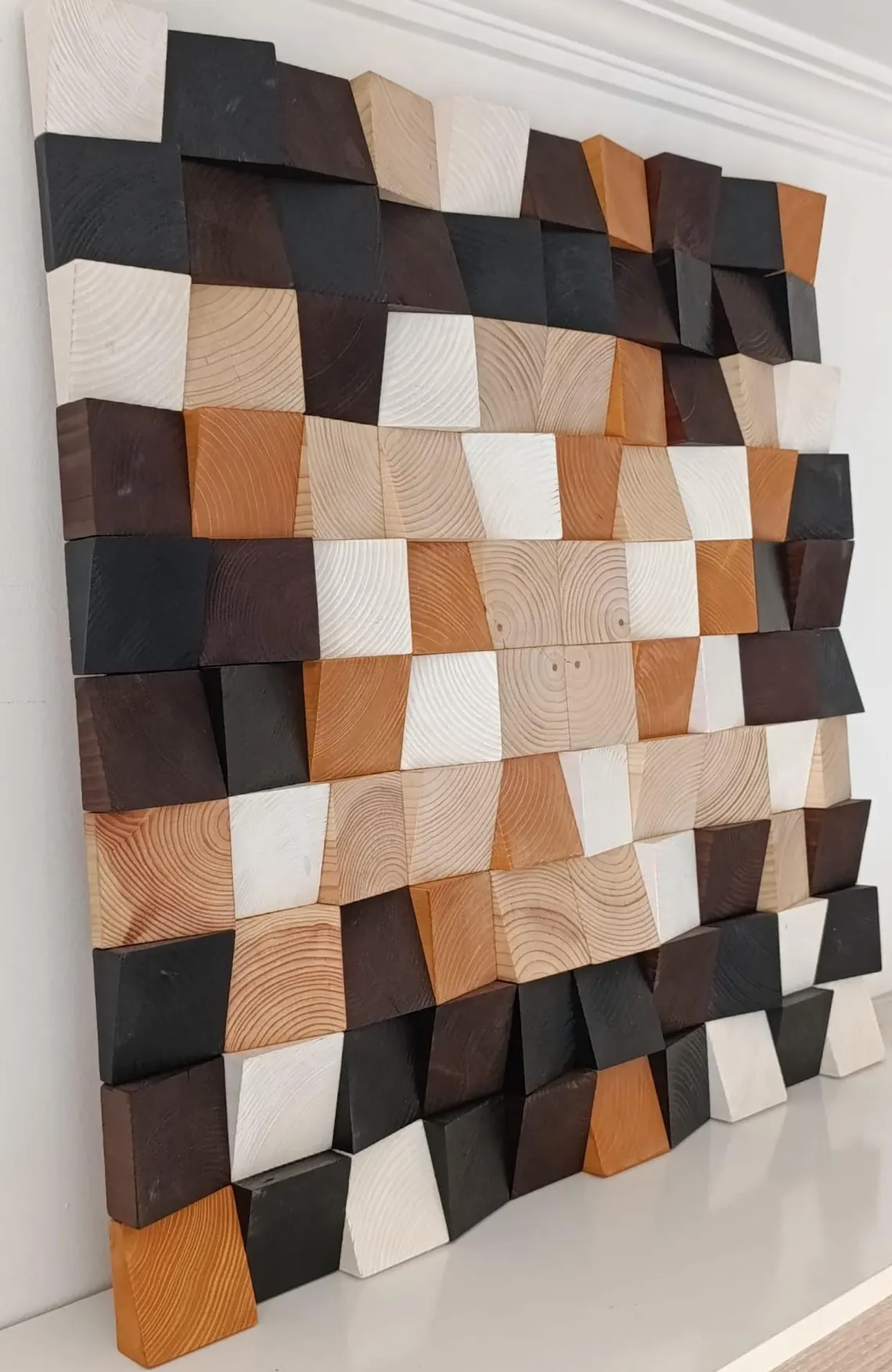 Arte de madera natural, mosaico de madera rústica - Imagen 2