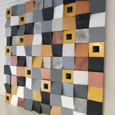 Arte de pared de madera de estilo industrial