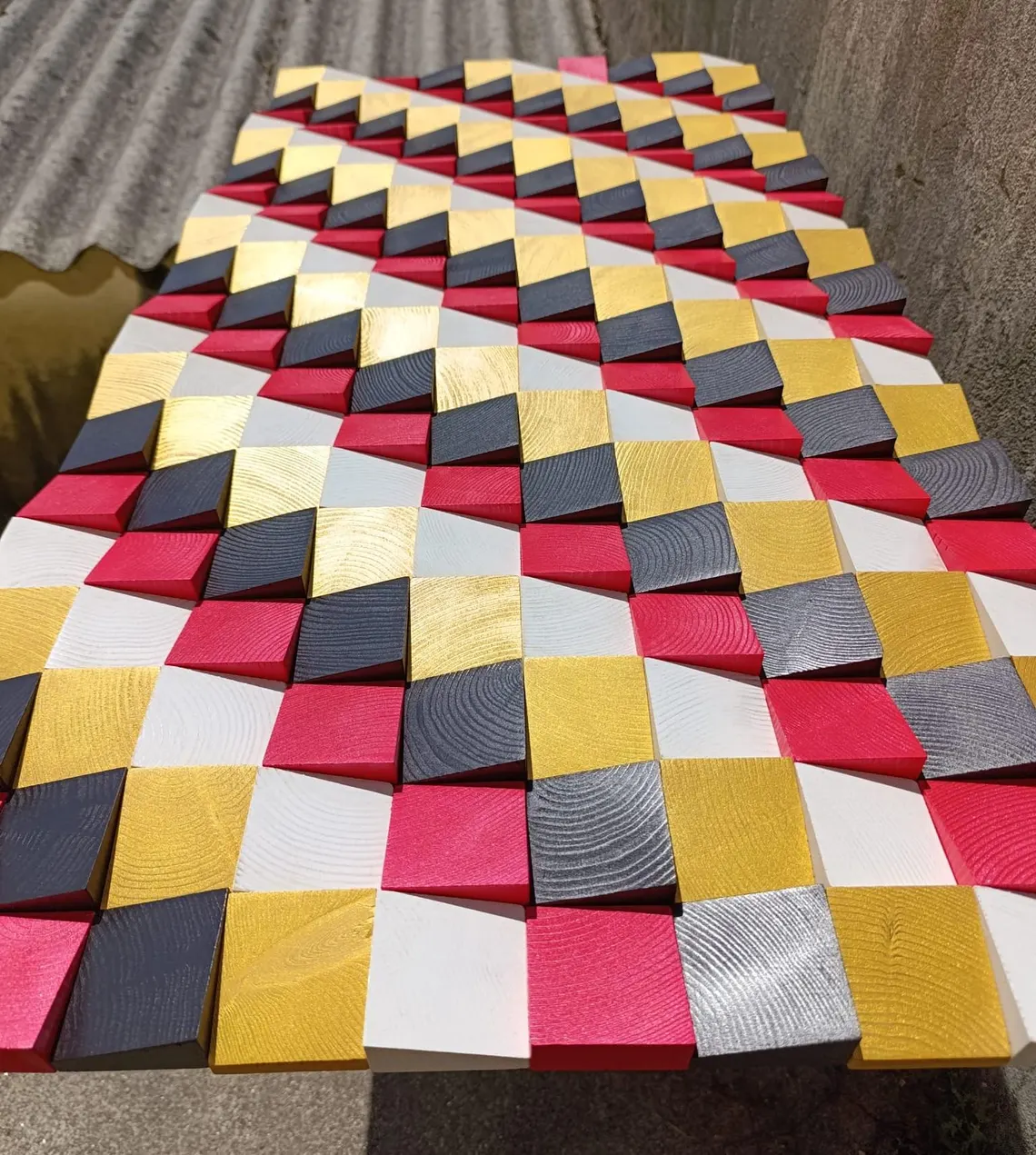 Decoraciones de pared de madera roja, negra y dorada - Imagen 10