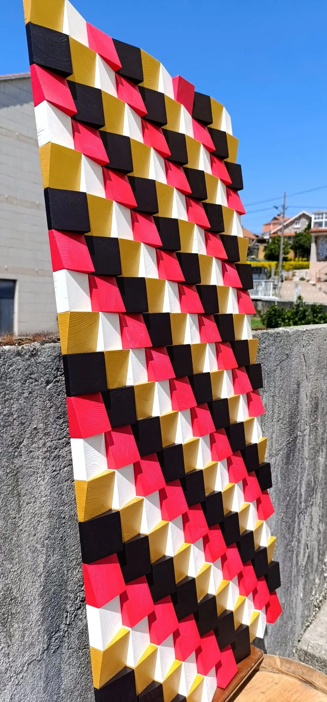 Decoraciones de pared de madera roja, negra y dorada - Imagen 9